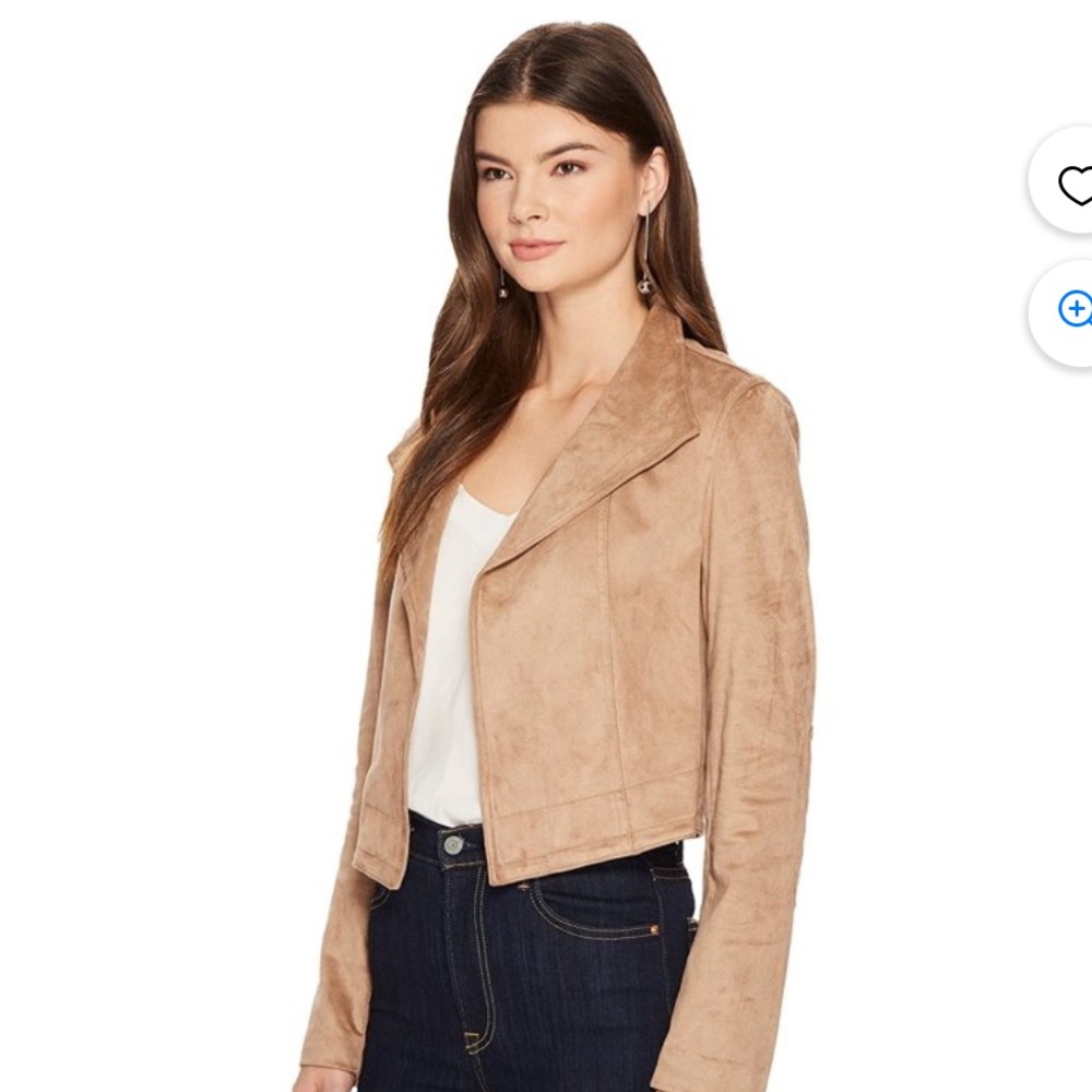 1.State Womens Faux Suede Cropped Jacket